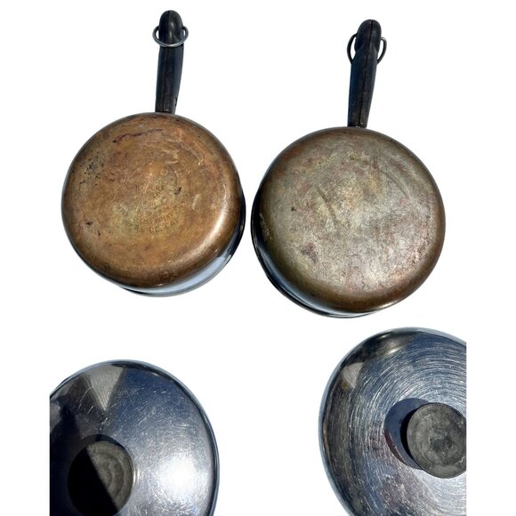 Vintage Revere Ware 1801 Copper Clad  Saucepan #2363973 Patent Process Set of 2 - Picture 5 of 9